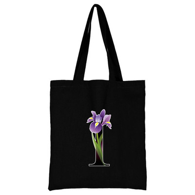 Női hordtáskák vászon 2022 alkalmi kézitáskák vásárlás virág színes betűvel nyomtatott, újrafelhasználható összecsukható válltáska