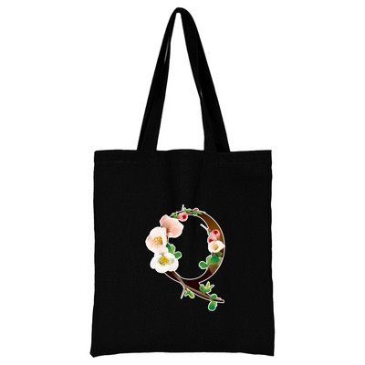 Női hordtáskák vászon 2022 alkalmi kézitáskák vásárlás virág színes betűvel nyomtatott, újrafelhasználható összecsukható válltáska