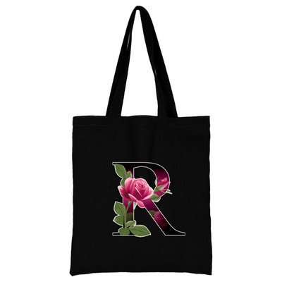 Női hordtáskák vászon 2022 alkalmi kézitáskák vásárlás virág színes betűvel nyomtatott, újrafelhasználható összecsukható válltáska