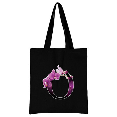 Női hordtáskák vászon 2022 alkalmi kézitáskák vásárlás virág színes betűvel nyomtatott, újrafelhasználható összecsukható válltáska