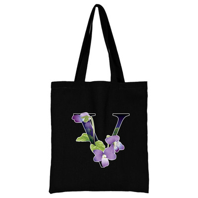 Női hordtáskák vászon 2022 alkalmi kézitáskák vásárlás virág színes betűvel nyomtatott, újrafelhasználható összecsukható válltáska