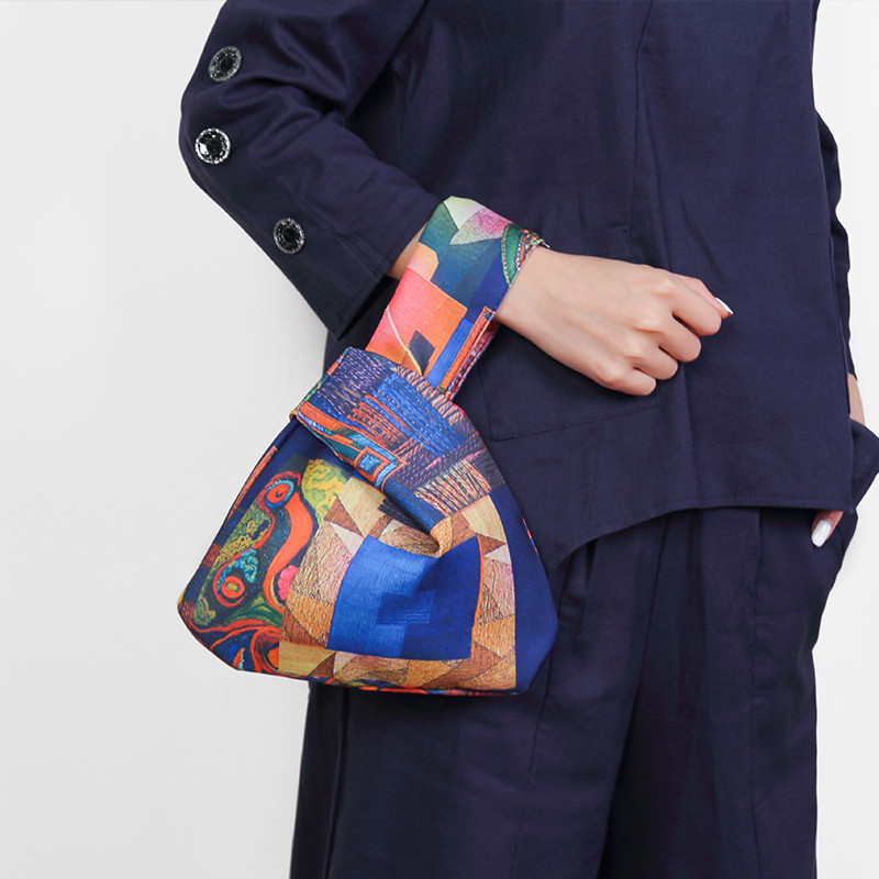 Pamučna ručna torba u japanskom stilu, torbica s rukavima, torbica s čvorovima, prijenosna torbica, platnena torbica, ženska torba za hodanje, ručna torbica, torbica za telefonski ključ