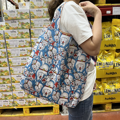 Torba za kupnju velikog kapaciteta, sklopiva velika torba za višekratnu upotrebu, srednja 30 funti, torba za trgovinu namirnicama iz crtića, prijenosna modna džepna najlonska torba