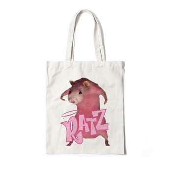 Τσάντα Tote Kawaii Ratz Επαναχρησιμοποιήσιμη τσάντα αγορών από καμβά παντοπωλείου Harajuku τσάντα αγορών Γυναικεία τσάντα ώμου Τσάντα οικολογική μεγάλη χαριτωμένη τσάντα τσάντα