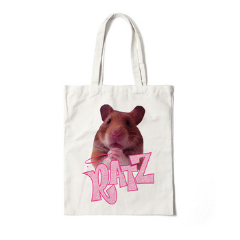 Τσάντα Tote Kawaii Ratz Επαναχρησιμοποιήσιμη τσάντα αγορών από καμβά παντοπωλείου Harajuku τσάντα αγορών Γυναικεία τσάντα ώμου Τσάντα οικολογική μεγάλη χαριτωμένη τσάντα τσάντα