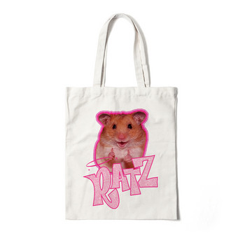 Τσάντα Tote Kawaii Ratz Επαναχρησιμοποιήσιμη τσάντα αγορών από καμβά παντοπωλείου Harajuku τσάντα αγορών Γυναικεία τσάντα ώμου Τσάντα οικολογική μεγάλη χαριτωμένη τσάντα τσάντα