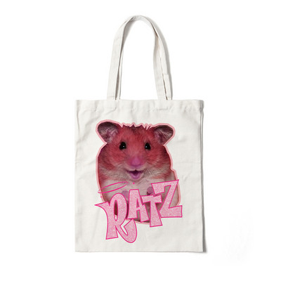 Τσάντα Tote Kawaii Ratz Επαναχρησιμοποιήσιμη τσάντα αγορών από καμβά παντοπωλείου Harajuku τσάντα αγορών Γυναικεία τσάντα ώμου Τσάντα οικολογική μεγάλη χαριτωμένη τσάντα τσάντα