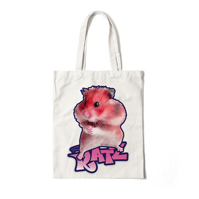 Τσάντα Tote Kawaii Ratz Επαναχρησιμοποιήσιμη τσάντα αγορών από καμβά παντοπωλείου Harajuku τσάντα αγορών Γυναικεία τσάντα ώμου Τσάντα οικολογική μεγάλη χαριτωμένη τσάντα τσάντα