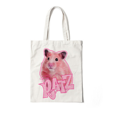 Τσάντα Tote Kawaii Ratz Επαναχρησιμοποιήσιμη τσάντα αγορών από καμβά παντοπωλείου Harajuku τσάντα αγορών Γυναικεία τσάντα ώμου Τσάντα οικολογική μεγάλη χαριτωμένη τσάντα τσάντα