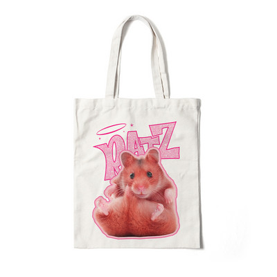 Τσάντα Tote Kawaii Ratz Επαναχρησιμοποιήσιμη τσάντα αγορών από καμβά παντοπωλείου Harajuku τσάντα αγορών Γυναικεία τσάντα ώμου Τσάντα οικολογική μεγάλη χαριτωμένη τσάντα τσάντα