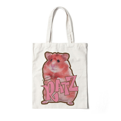 Τσάντα Tote Kawaii Ratz Επαναχρησιμοποιήσιμη τσάντα αγορών από καμβά παντοπωλείου Harajuku τσάντα αγορών Γυναικεία τσάντα ώμου Τσάντα οικολογική μεγάλη χαριτωμένη τσάντα τσάντα