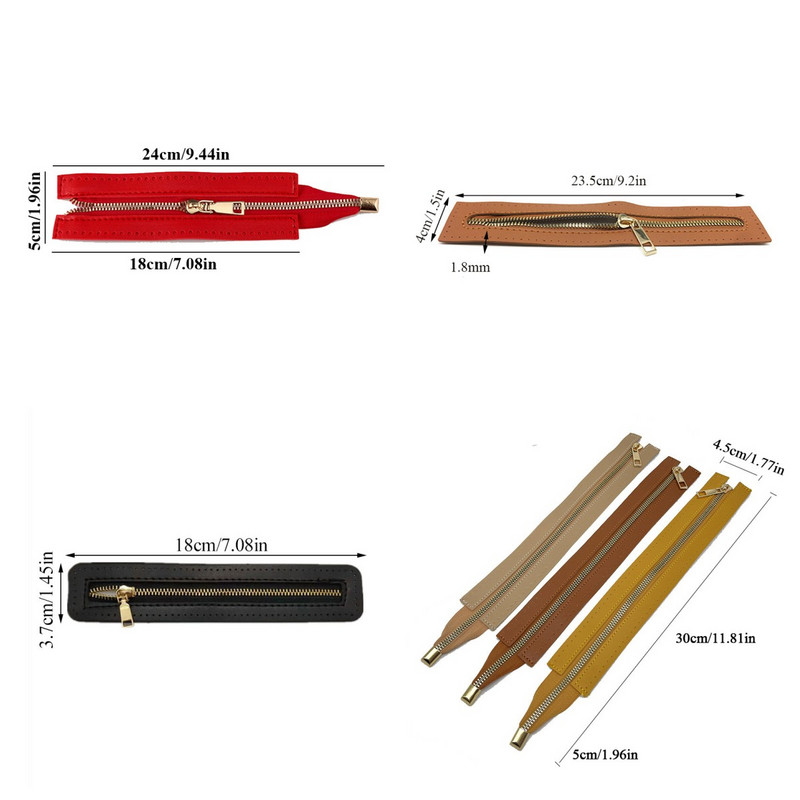 1 DB barkács cipzár szőtt táskához Hardver PU bőr cipzár Varrástartozékok 55 cm Fém cipzár ruhákhoz cipő kellékek