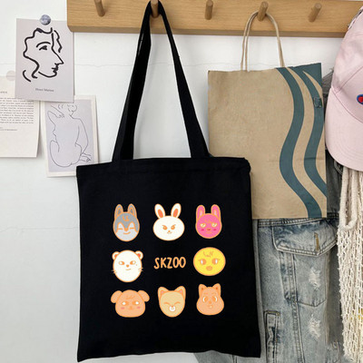 FELIX kandekotid hulkuvad lapsed SKZOO kaasaskantav ostukott HAN BANG CHAN CHANGBIN SEUNGMIN HYUNJIN LEE KNOW SKZ lõuendist ostukotid