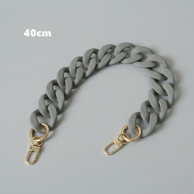 Nova modna ženska torbica Lanac za dodatke Mat Kakhi Sivo Narančasta Smola Lanac Matirani remen Ženska spojka Lanac torbice na rame