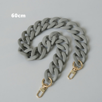 Nova modna ženska torbica Lanac za dodatke Mat Kakhi Sivo Narančasta Smola Lanac Matirani remen Ženska spojka Lanac torbice na rame