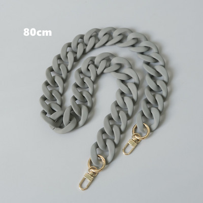 Nova modna ženska torbica Lanac za dodatke Mat Kakhi Sivo Narančasta Smola Lanac Matirani remen Ženska spojka Lanac torbice na rame