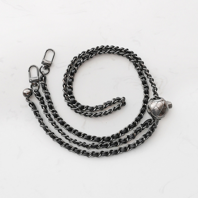 120 cm terasest kotikett PU-nahaga – 7 mm õlarihm ristkorpuse metallist kotiketirihm reguleeritava pikkusega palliga.