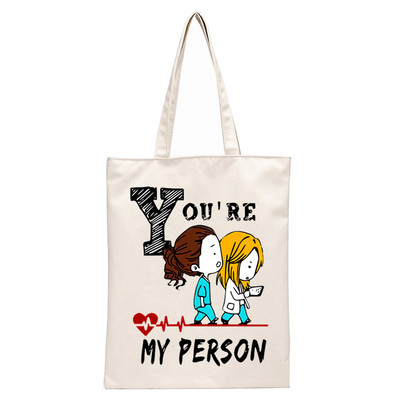 Szürkék anatómia Te vagy az én személyem Ullzang hip-hop csípő rajzfilmnyomat bevásárlótáskák lányok divat alkalmi csomag kézitáska