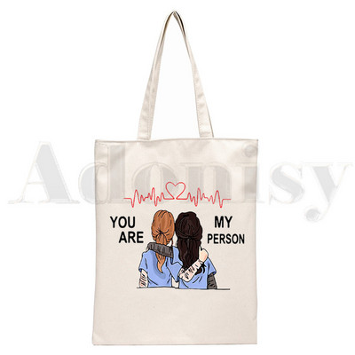 Szürkék anatómia Te vagy az én személyem Ullzang hip-hop csípő rajzfilmnyomat bevásárlótáskák lányok divat alkalmi csomag kézitáska