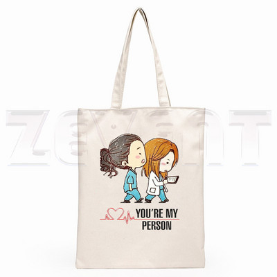 Szürkék anatómia Te vagy az én személyem Ullzang hip-hop csípő rajzfilmnyomat bevásárlótáskák lányok divat alkalmi csomag kézitáska