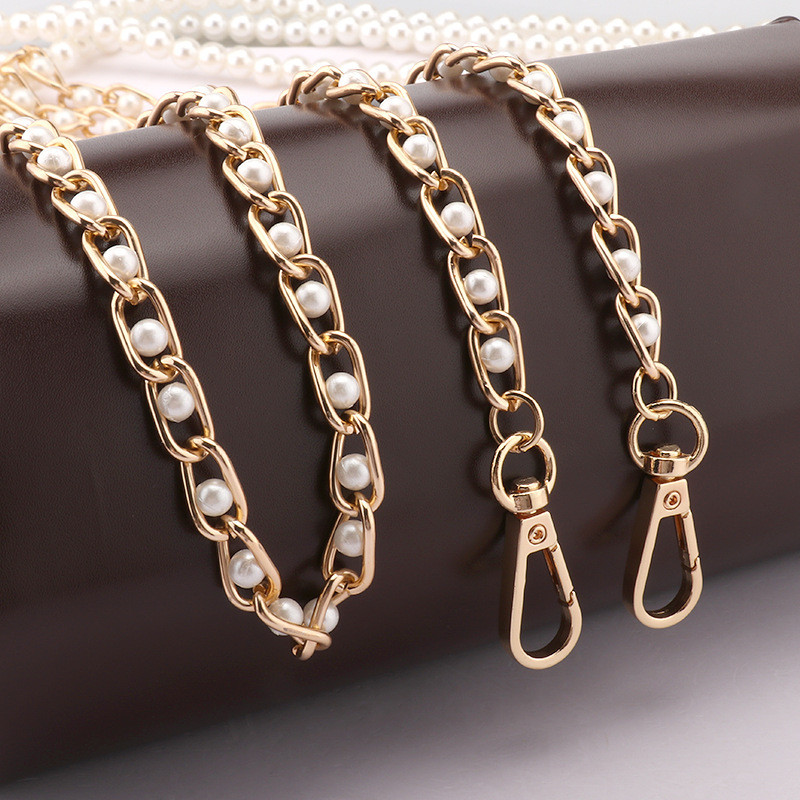 Pearl kotirihm naiste käekoti jaoks Aksessuaarid Vöö brändi käepidemed Uus helmekett Õlg Crossbody Messenger kotirihma kett
