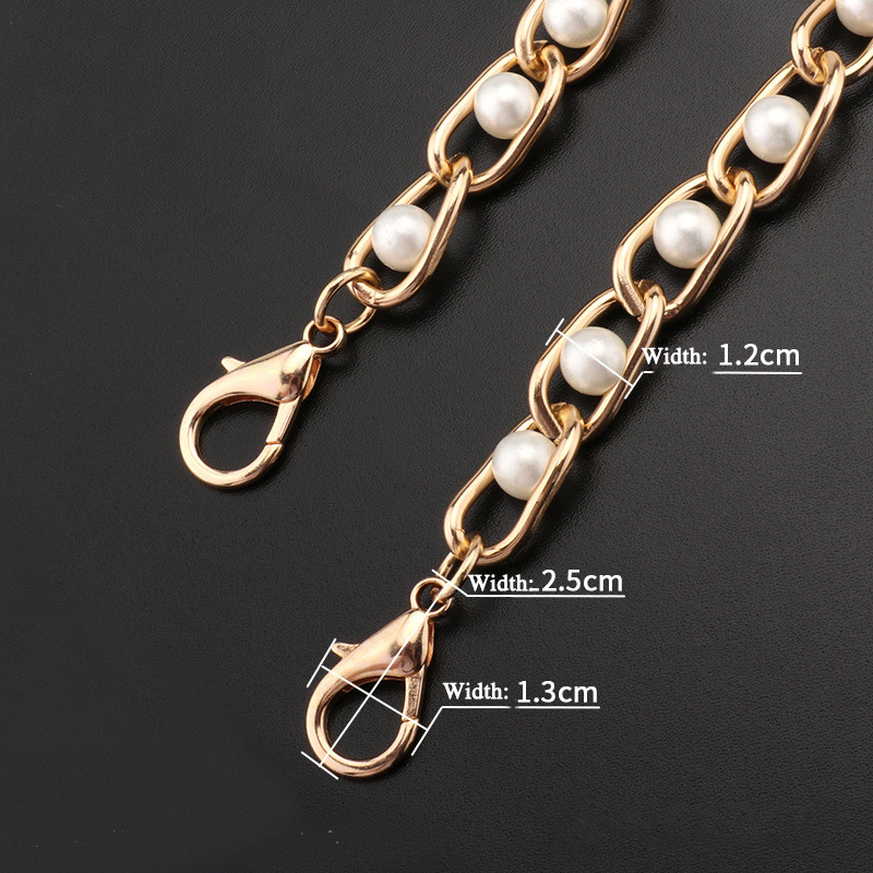 Pearl kotirihm naiste käekoti jaoks Aksessuaarid Vöö brändi käepidemed Uus helmekett Õlg Crossbody Messenger kotirihma kett