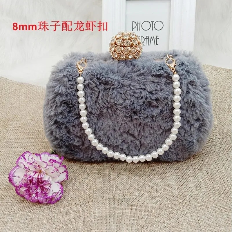 Pearl kotirihm naiste käekoti jaoks Aksessuaarid Vöö brändi käepidemed Uus helmekett Õlg Crossbody Messenger kotirihma kett