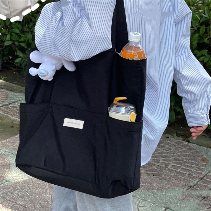 Sieviešu soma, estētiska vienkrāsaina studentu ikdienas rokassomiņa plecu soma, liela ietilpība Oksfordas atkārtoti lietojama iepirkšanās pludmales soma 2022. g.