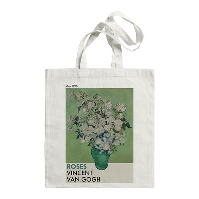 Van Gogh maalimine Naiste lõuendist õlakott Suure mahutavusega kandekott Esteetika Ostukotid Puuvillased käekotid Raamatud Tüdrukute kott