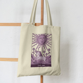 Γυναικεία τσάντα Shopper The Moon Tarot Card tote bag, Τσάντα Shopping Canvas Shopper Bag Τσάντα για κορίτσι Tote Shoulder Lady Bag