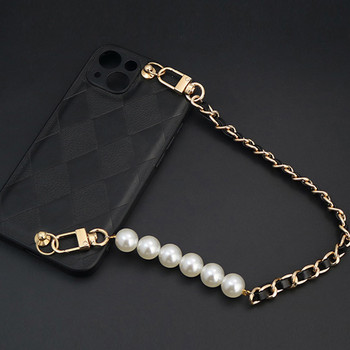 Μόδα απομίμηση Pearl Bag Chain Purse Belt Belt Chain Chain Mobile Phone Lanyard DIY Exquisite Bag Decorative Short