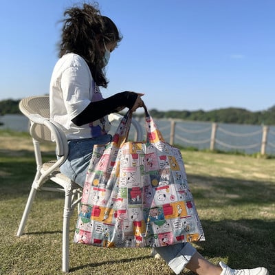 Didelio dydžio prekybos centrų bakalėjos krepšys Daugkartinė moteriška rankinė 50 Lb Pirkėjo pečių krepšys Sulankstomas pirkinių krepšio apdailos krepšys