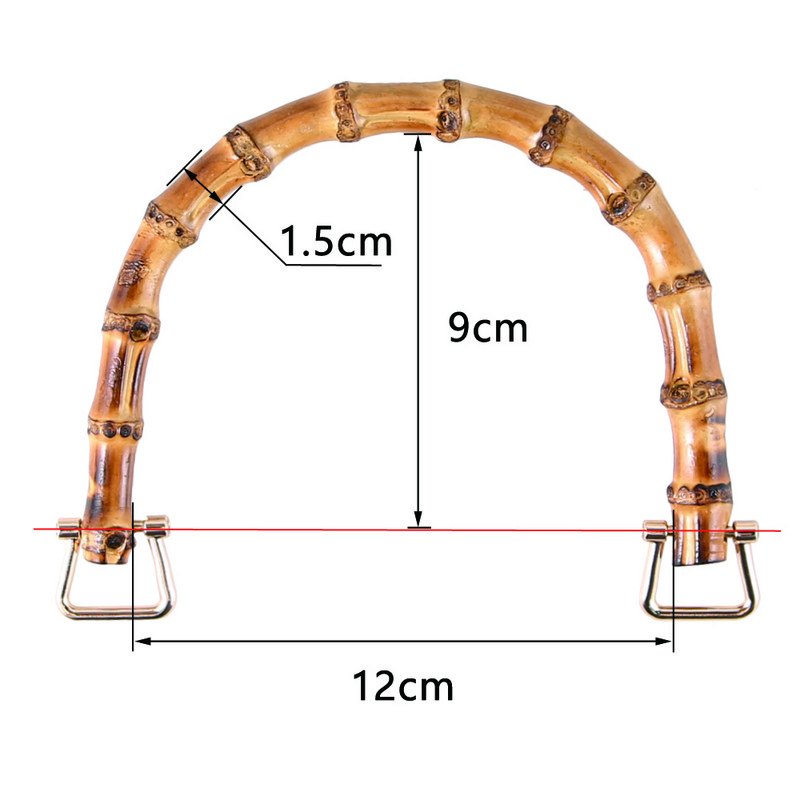 Krepšelio rankenos U formos bambuko imitacijos rankena, skirta „pasidaryk pats“ moteriškai piniginei Rankų darbo rankinė su sagtimi Krepšelių priedų dalis
