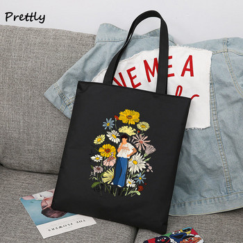 Love on Tour Floral Shopping Tote τσάντα καμβά Γυναικεία Casual Shoulder Handbags Girl Lady Casual Package Τσάντα χειρός υφασμάτινο ύφασμα