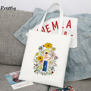 Love on Tour Floral Shopping Tote τσάντα καμβά Γυναικεία Casual Shoulder Handbags Girl Lady Casual Package Τσάντα χειρός υφασμάτινο ύφασμα