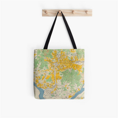 Juokingas senovinis pasaulio žemėlapis Nešiojamas krepšys Spausdintas krepšys moterims Harajuku pirkėjo rankinė mergina Pečių pirkinių krepšys Lady Canvas Bag