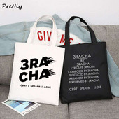 Taška 3Racha Tote Bag Stray Kids v kórejskom štýle K-pop Merch Plátenné kabelky Školské nákupné tašky Bang Chan Changbin Han Jisung cez rameno