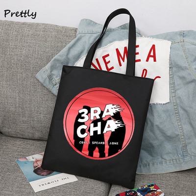 Taška 3Racha Tote Bag Stray Kids v kórejskom štýle K-pop Merch Plátenné kabelky Školské nákupné tašky Bang Chan Changbin Han Jisung cez rameno