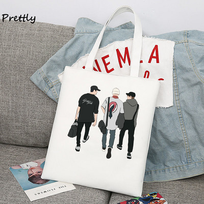Taška 3Racha Tote Bag Stray Kids v kórejskom štýle K-pop Merch Plátenné kabelky Školské nákupné tašky Bang Chan Changbin Han Jisung cez rameno
