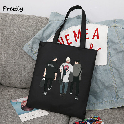 Taška 3Racha Tote Bag Stray Kids v kórejskom štýle K-pop Merch Plátenné kabelky Školské nákupné tašky Bang Chan Changbin Han Jisung cez rameno