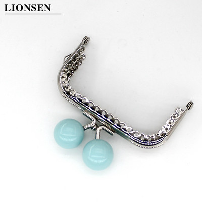 1 db 8,5 cm-es nagy gyöngyök ezüst négyzet alakú fém pénztárca keret fogantyú a kuplungtáskához, kézitáska tartozékaihoz