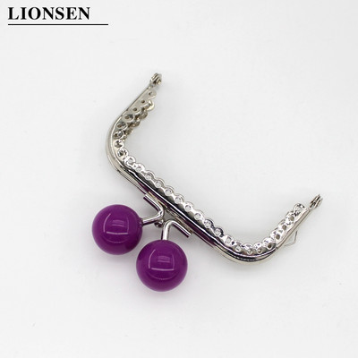 1 db 8,5 cm-es nagy gyöngyök ezüst négyzet alakú fém pénztárca keret fogantyú a kuplungtáskához, kézitáska tartozékaihoz