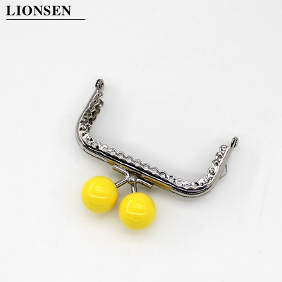 1 db 8,5 cm-es nagy gyöngyök ezüst négyzet alakú fém pénztárca keret fogantyú a kuplungtáskához, kézitáska tartozékaihoz