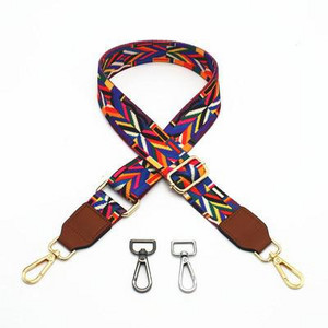 Nylon táska szíj női színes pántok Crossbody Messenger válltáska tartozékokhoz Állítható hímzett övek pántok O táska