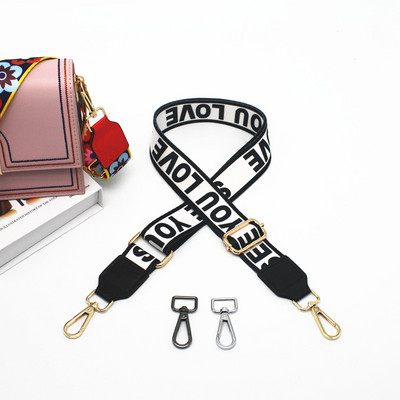 Nylon táska szíj női színes pántok Crossbody Messenger válltáska tartozékokhoz Állítható hímzett övek pántok O táska