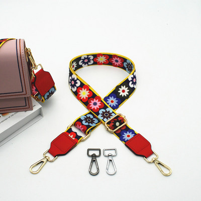 Nylon táska szíj női színes pántok Crossbody Messenger válltáska tartozékokhoz Állítható hímzett övek pántok O táska