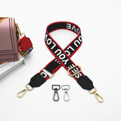 Nylon táska szíj női színes pántok Crossbody Messenger válltáska tartozékokhoz Állítható hímzett övek pántok O táska