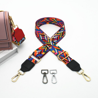 Nylon táska szíj női színes pántok Crossbody Messenger válltáska tartozékokhoz Állítható hímzett övek pántok O táska