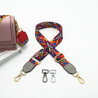 Nylon táska szíj női színes pántok Crossbody Messenger válltáska tartozékokhoz Állítható hímzett övek pántok O táska