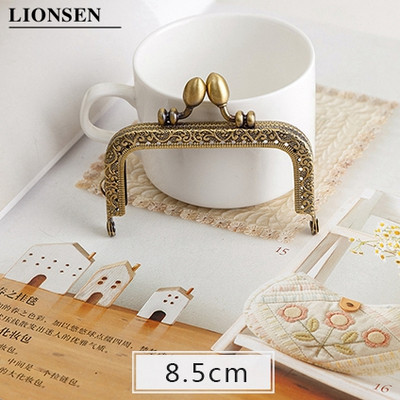 LIONSEN „pasidaryk pats“ senovinė bronzinė gėlių galvutė, metalinė piniginės rėmas, rankena, bučinio užsegimo užraktas, skirtas krepšio siuvimui, amatų siuvimo reikmenys